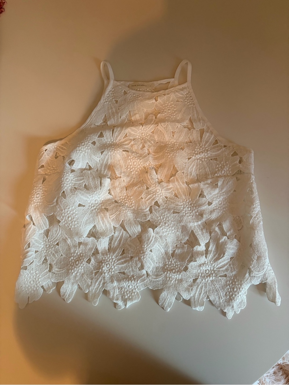 Haute Society White Floral Lace  Camisole